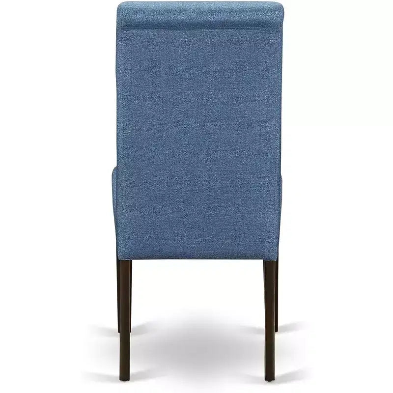Juego de comedor de 7 piezas con mesa de madera maciza con acabado capuchino y 6 sillas