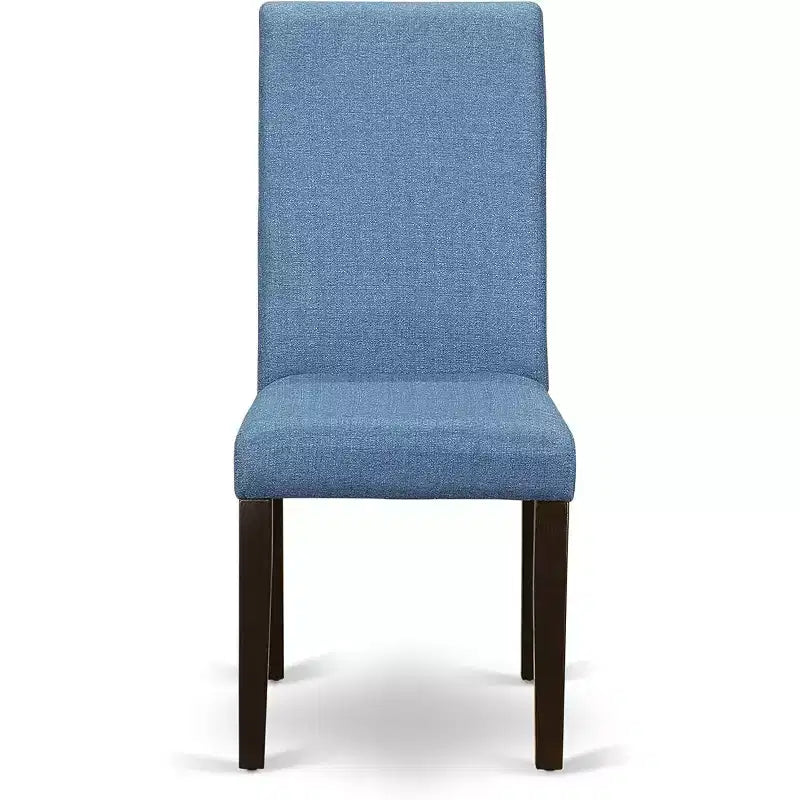 Juego de comedor de 7 piezas con mesa de madera maciza con acabado capuchino y 6 sillas