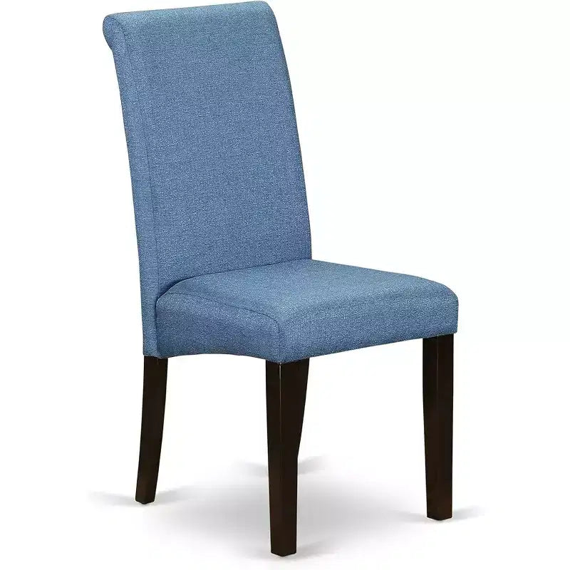 Juego de comedor de 7 piezas con mesa de madera maciza con acabado capuchino y 6 sillas