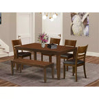 Juego de comedor rústico - Mesa con extensión y sillas - Juego de mesa de cocina estilo casa de campo