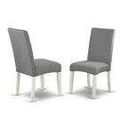 Juego de comedor de 5 piezas de madera maciza con acabado blanco lino y tope redondo -Asientos para 4