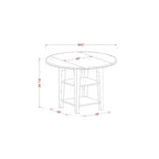 Juego de comedor de 5 piezas de madera maciza con acabado blanco lino y tope redondo -Asientos para 4