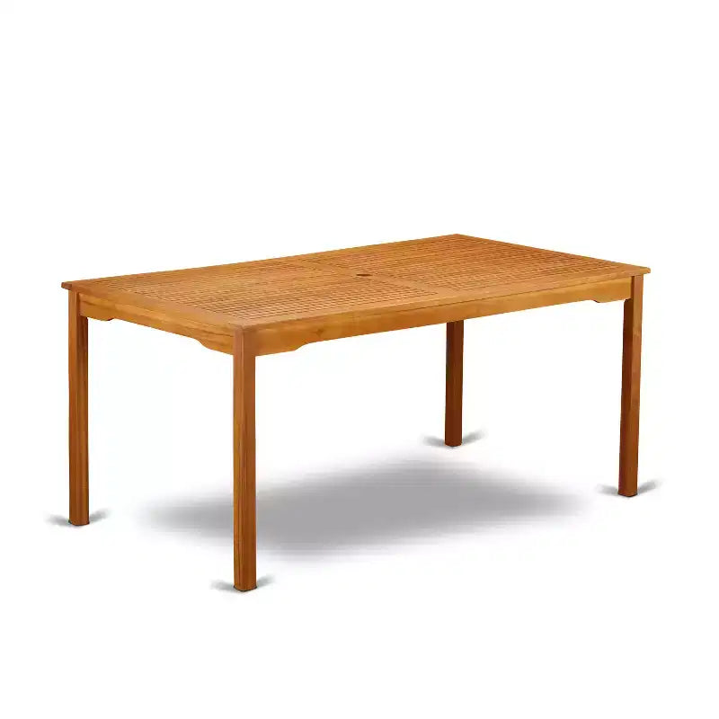 HomeStock 7-Piece Natural Oak Finish Solid Wood Top Dining Table with 6 Chairs