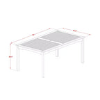Mesa de comedor de 7 piezas con tapa de madera maciza con acabado de roble natural y 6 sillas