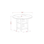 Mesa de comedor redonda de madera maciza con acabado blanco lino de 3 piezas