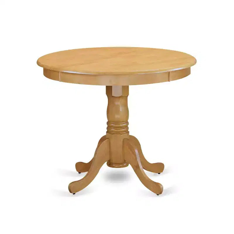 Juego de comedor de 3 piezas con tablero de madera maciza de roble natural – Capacidad para 4 personas