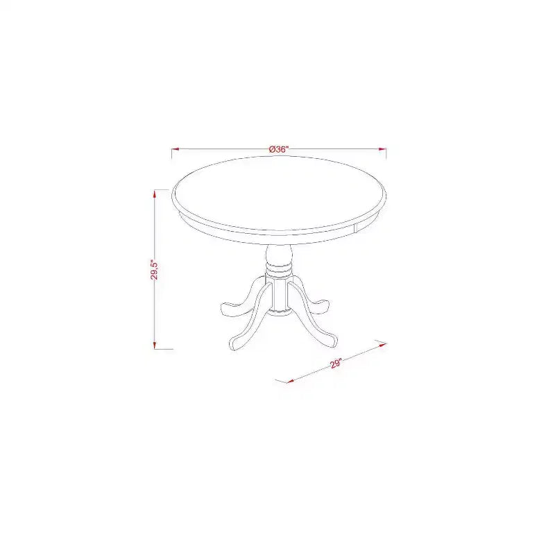 Juego de comedor de 3 piezas con tablero de madera maciza de roble natural – Capacidad para 4 personas