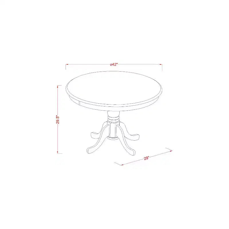 Juego de comedor de 3 piezas, parte superior de madera maciza con acabado negro y cerezo - Asientos para 4 personas