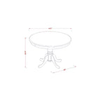 Juego de comedor de 3 piezas, parte superior de madera maciza con acabado negro y cerezo - Asientos para 4 personas