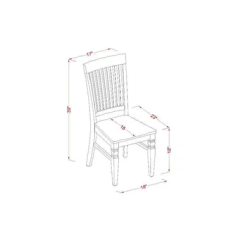 Juego de comedor de 3 piezas, parte superior de madera maciza con acabado negro y cerezo - Asientos para 4 personas