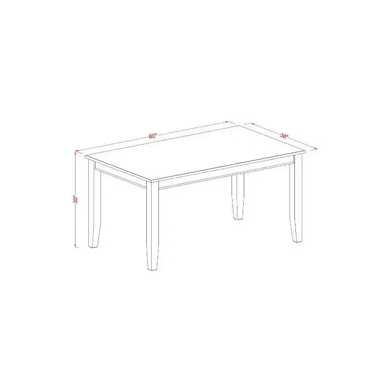 Juego de comedor de 5 piezas con tapa de madera maciza y acabado de caoba - Para 4 personas