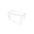 Comedor rectangular de madera maciza con acabado blanco lino de 5 piezas - Capacidad para 4 personas