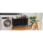 Cesto de ropa sucia con estante y bolsas extraíbles, cesta de almacenamiento con estructura de metal y estante para organización de armarios, baños o dormitorios