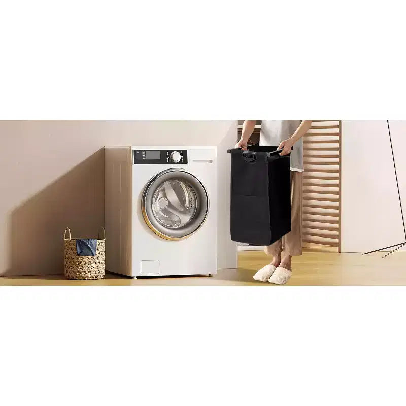 Cesto de ropa sucia con estante y bolsas extraíbles, cesta de almacenamiento con estructura de metal y estante para organización de armarios, baños o dormitorios