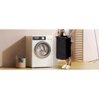 Cesto de ropa sucia con estante y bolsas extraíbles, cesta de almacenamiento con estructura de metal y estante para organización de armarios, baños o dormitorios
