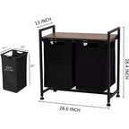 Cesto de ropa sucia con estante y bolsas extraíbles, cesta de almacenamiento con estructura de metal y estante para organización de armarios, baños o dormitorios