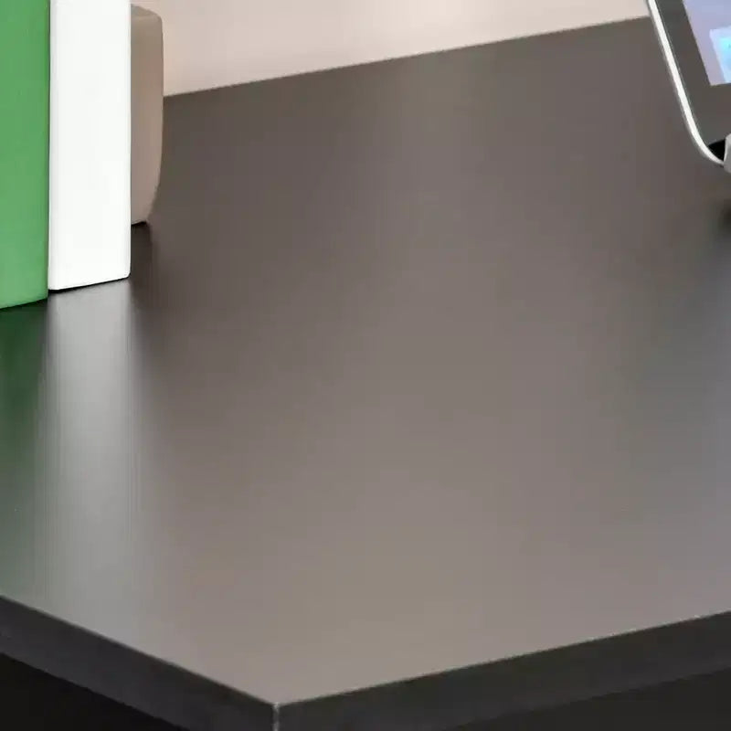 Escritorio para computadora con estantes de almacenamiento de 6 niveles, estación de trabajo con estantería para oficina en casa