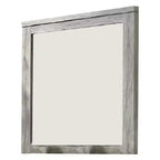 Espejo de pared con marco rectangular y detalles moldeados, gris