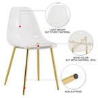 6 sillas de comedor transparentes sin reposabrazos con respaldo, estilo nórdico moderno