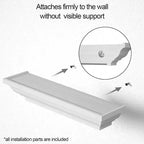 Estanterías Flotantes Blancas Rústicas, Paquete de 2 Estantes de Pared de 17 Pulgadas para Dormitorio, Sala de Estar, Baño - Almacenamiento y Organización del Espacio