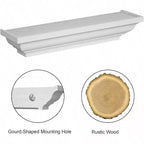 Estanterías Flotantes Blancas Rústicas, Paquete de 2 Estantes de Pared de 17 Pulgadas para Dormitorio, Sala de Estar, Baño - Almacenamiento y Organización del Espacio