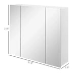 Armario de espejo de pared, botiquín de baño con espejo, 3 puertas y estantes ajustables