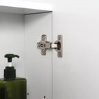 Armario de espejo de pared, botiquín de baño con espejo, 3 puertas y estantes ajustables