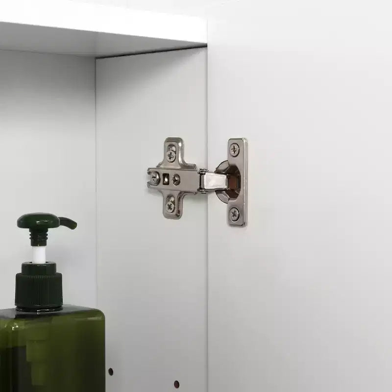 Armario de espejo de pared, botiquín de baño con espejo, 3 puertas y estantes ajustables