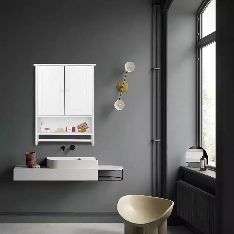 Armario de pared con dos puertas Gabinete de almacenamiento para lavadora de pared