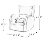 Paulina Sillón reclinable eléctrico de cuero genuino con diseño de ala, paquete de 2