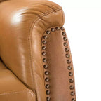 Paulina Sillón reclinable eléctrico de cuero genuino con diseño de ala, paquete de 2