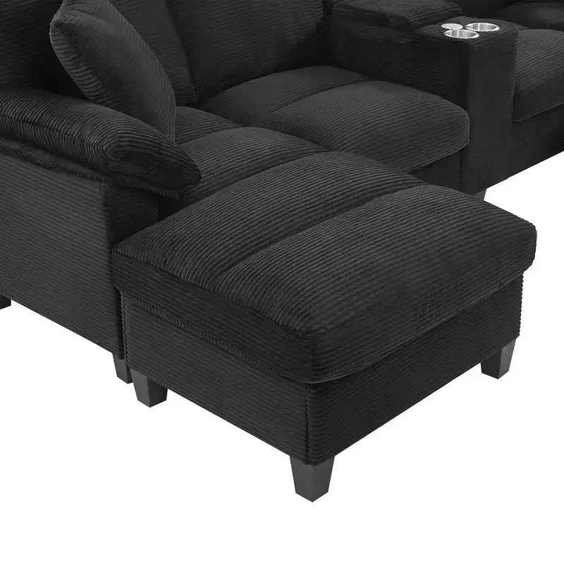 Sofá seccional de 116.9", forma de U moderna
