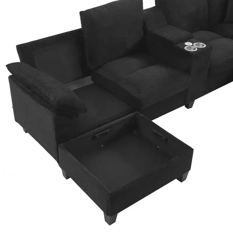 Sofá seccional de 116.9", forma de U moderna