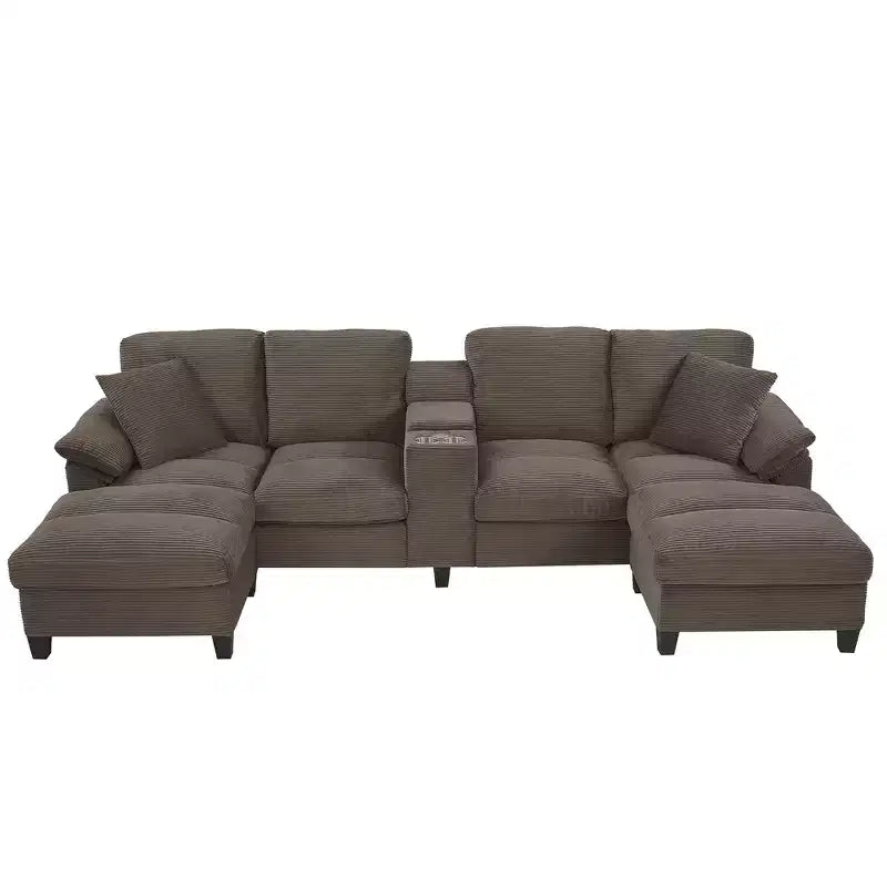 Sofá seccional de 116.9", forma de U moderna