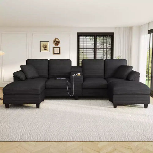Sofá seccional de 116.9", forma de U moderna