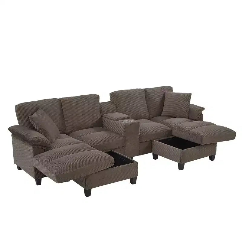 Sofá seccional de 116.9", forma de U moderna
