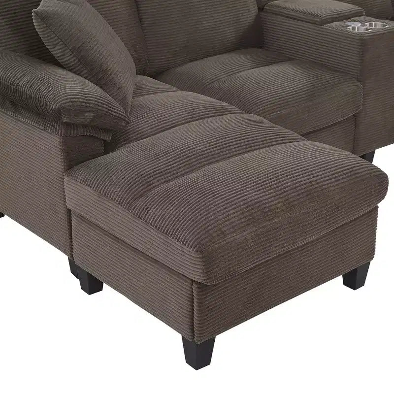 Sofá seccional de 116.9", forma de U moderna