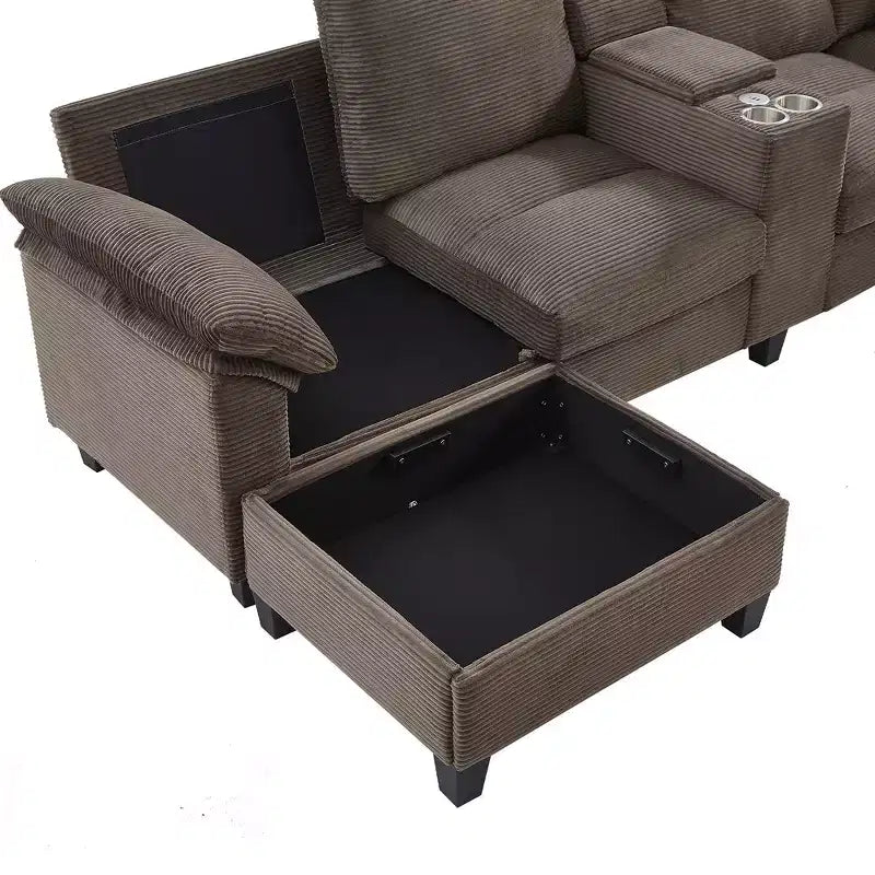 Sofá seccional de 116.9", forma de U moderna