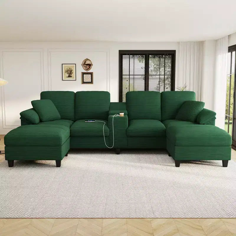 Sofá seccional de 116.9", forma de U moderna