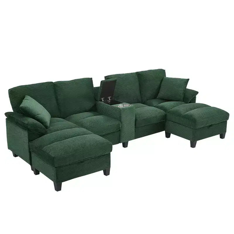 Sofá seccional de 116.9", forma de U moderna