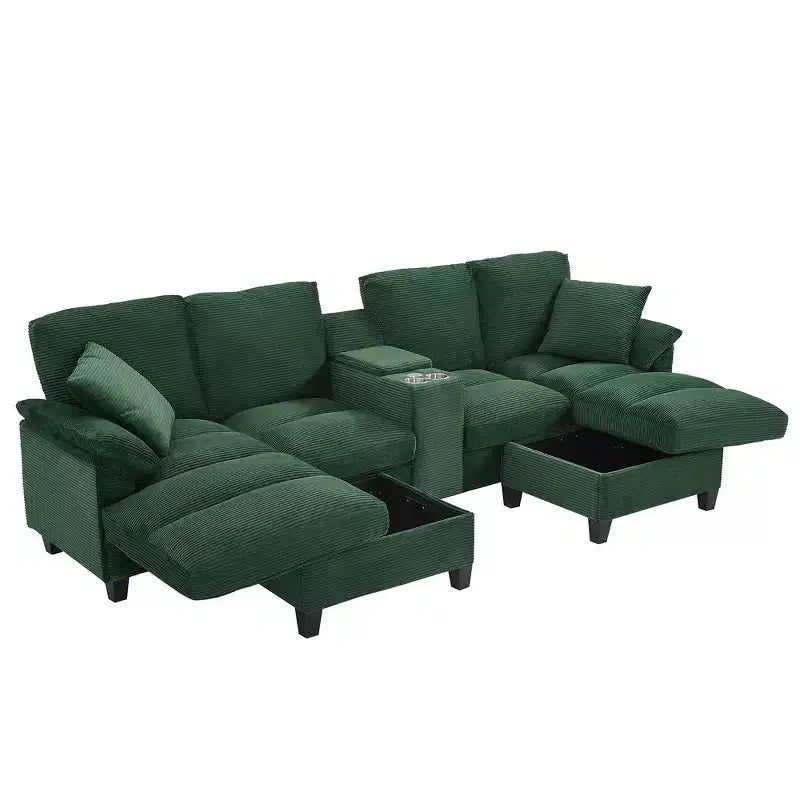 Sofá seccional de 116.9", forma de U moderna