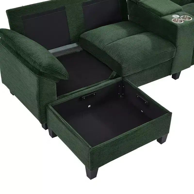 Sofá seccional de 116.9", forma de U moderna