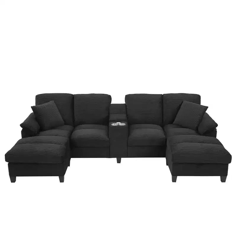 Sofá seccional de 116.9", forma de U moderna