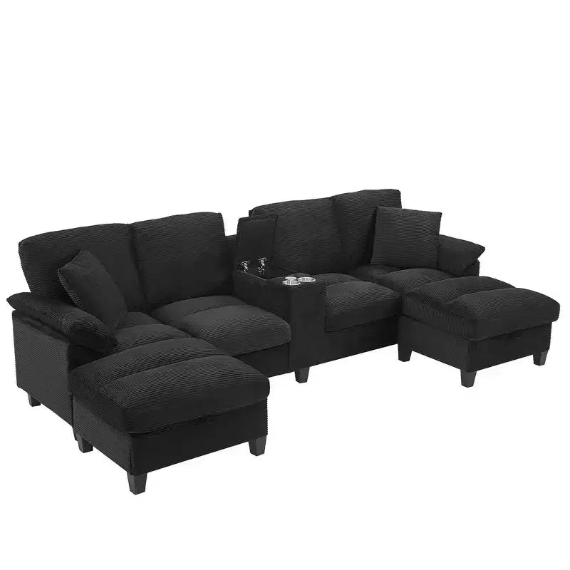 Sofá seccional de 116.9", forma de U moderna