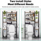 Organizador de baño independiente de 8 niveles sobre el inodoro con estante lateral, cesta de drenaje con estante ajustable, para balcón