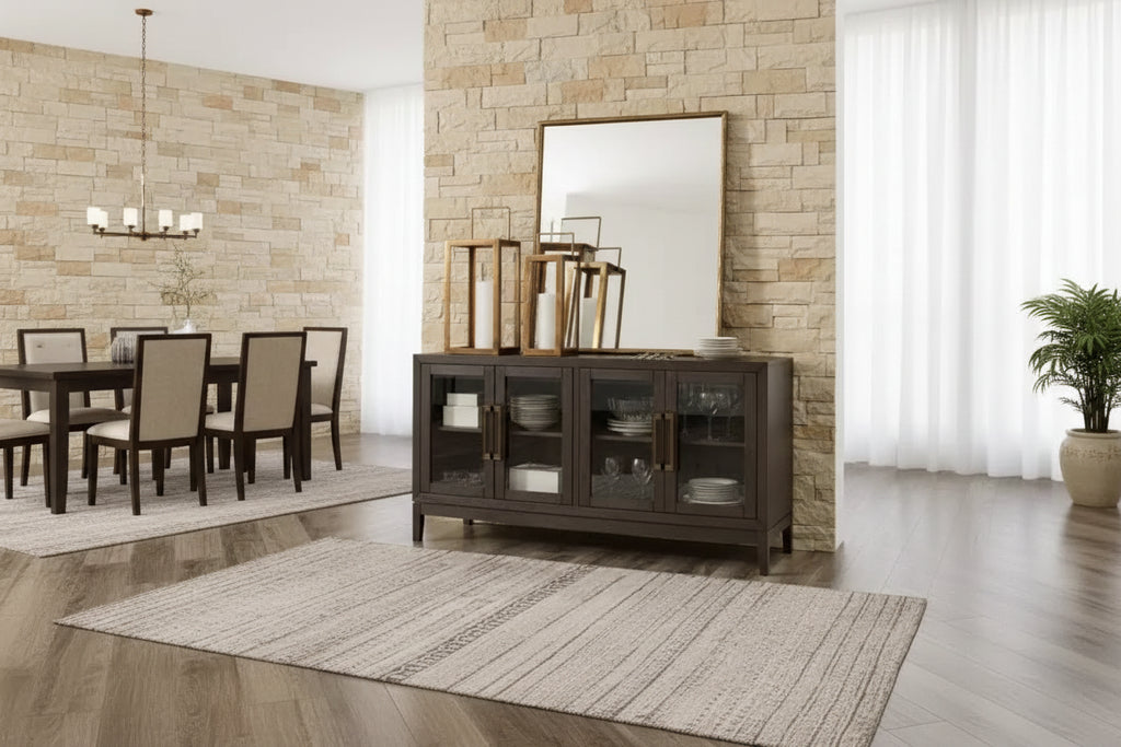 Marrón/Beige Servidor de Comedor