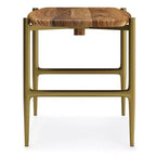 Banco de madera maciza de acacia de mediados de siglo Fleetwood de 46" color natural