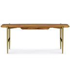 Banco de madera maciza de acacia de mediados de siglo Fleetwood de 46" color natural