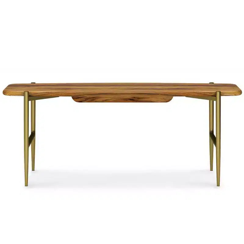 Banco de madera maciza de acacia de mediados de siglo Fleetwood de 46" color natural