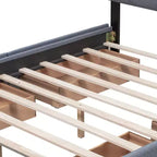Cama plataforma tapizada Queen Size con cabecero clásico y 4 cajones
